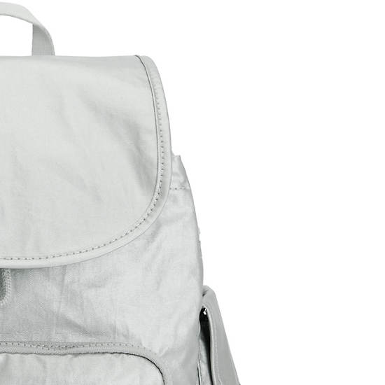 Kipling City Pack Small Metallic Ryggsäck Silver | SE 1701DF